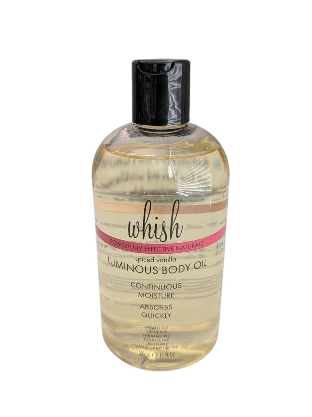 Whish SPICED VANILLA Luminous Body Oil Jumbo 13 oz Bottle New & SEALED